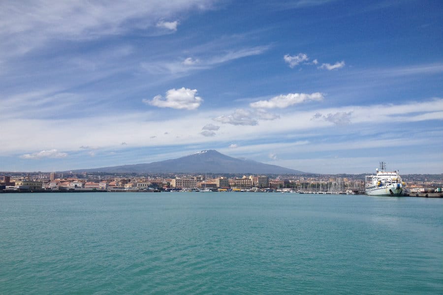 Sailing to Catania in Sicily