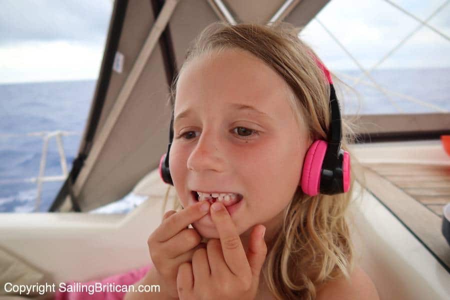 Sienna lost a tooth on our way to Bermuda