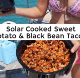 Solar Cooked Sweet Potato Black bean Tacos