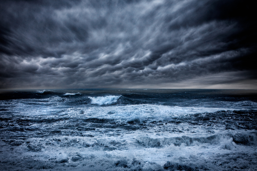 sail boat in storm