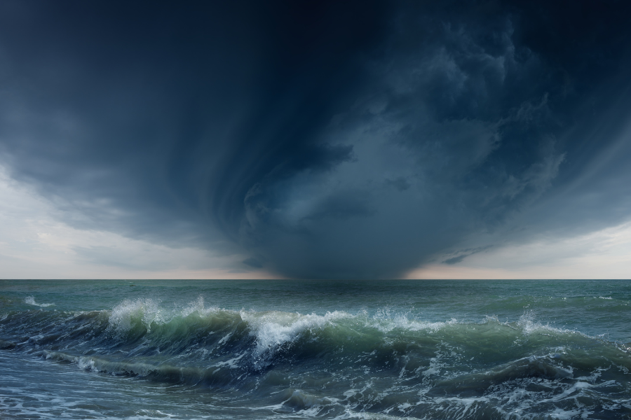 sail boat in storm